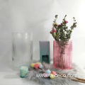 small ribbed flower glass vases for home decor